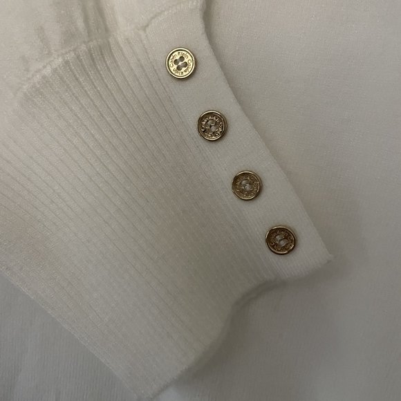 Calvin Klein Women's Soft Sweater with Gold Button Cuff - Picture 5 of 5